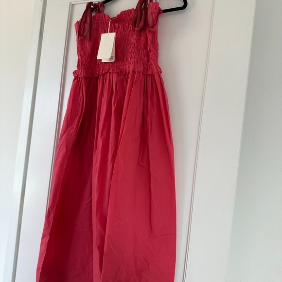 NWT Ulla Johnson Akshara Midi Dress In Honeysukle Sz 8 Shoulder Tie Straps - Picture 8 of 9